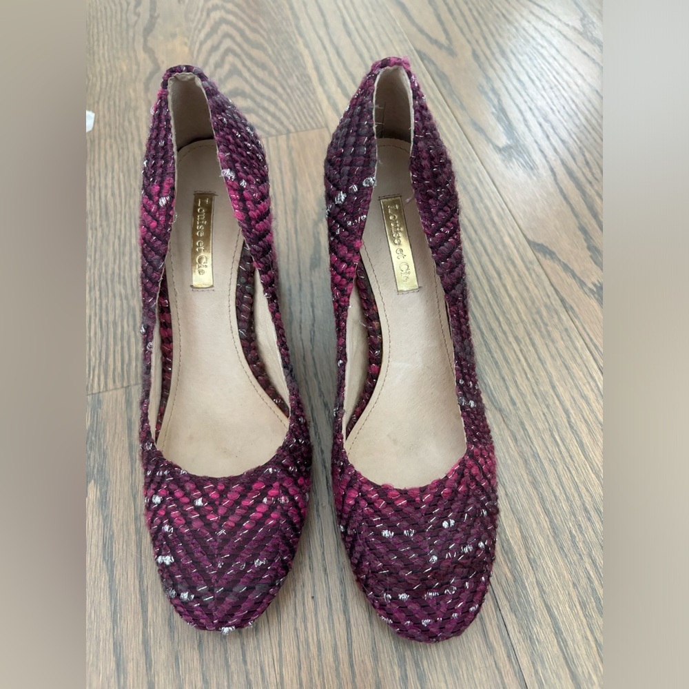Louise Et Cie Lo Jayant Purple Tweed Block Heel Round
Toe Pumps 6.5